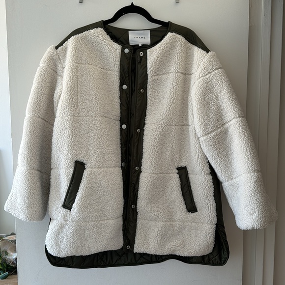 FRAME Oversized Recycled Faux Shearling Jacket - Picture 4 of 4